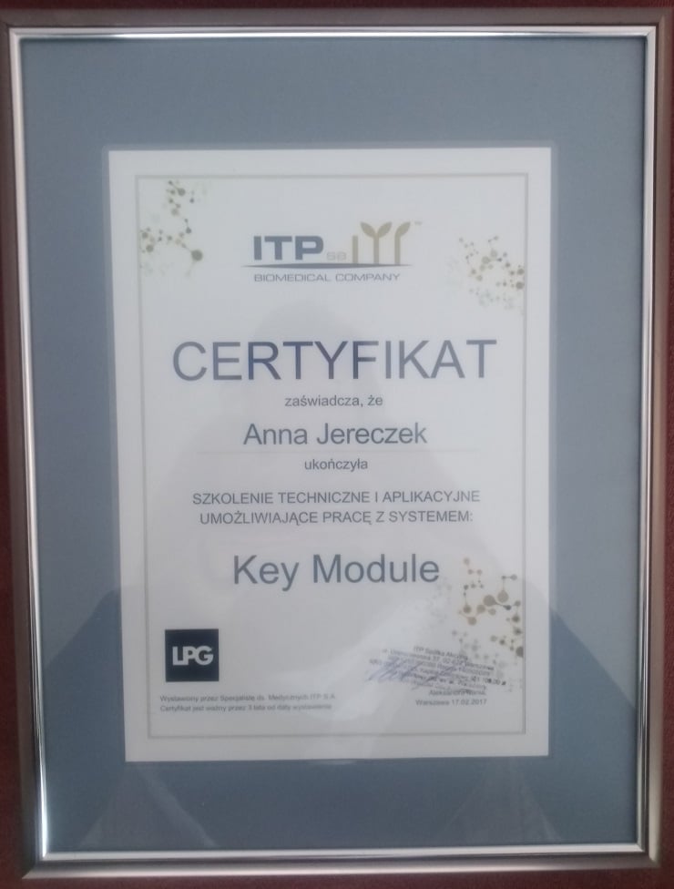 Certyfikat Endermologia LPG